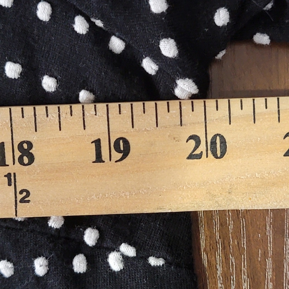 Loft T-Shirt Dress Womens Large Tall Black White Polka Dot V-Neck Short Sleeve - Picture 7 of 8